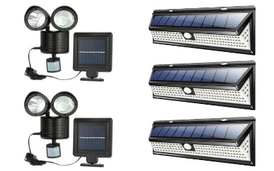Solar Double Heads Motion Sensor + 118 LED 1000LM Bundle Offer